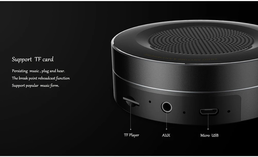 REMAX RB-M13 Wireless Bluetooth Speaker TF Player HD Sound Data Transport Call Function - Silver