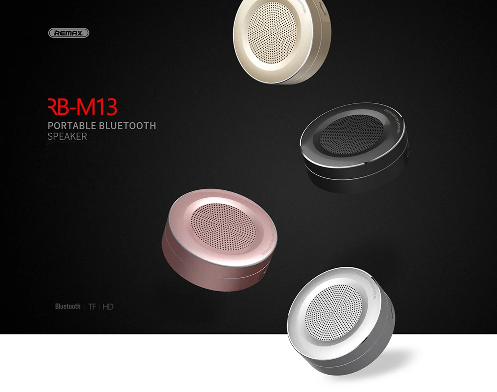 REMAX RB-M13 Wireless Bluetooth Speaker TF Player HD Sound Data Transport Call Function - Silver