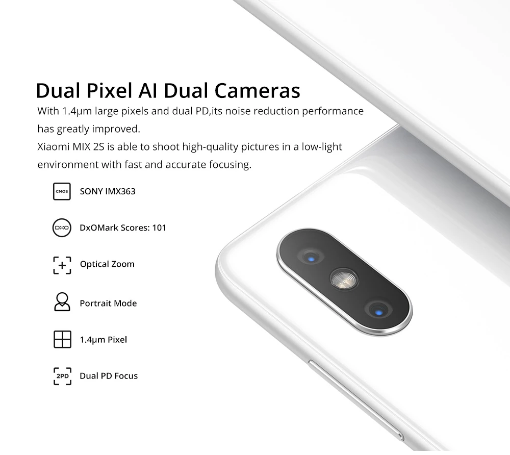 新品 Xiaomi mi mix 2s 6GB/64GB グローバル版 ホワイト グローバルバージョンXiaomi Mi Mix 2S 5.99 Inch 6GB 64GB