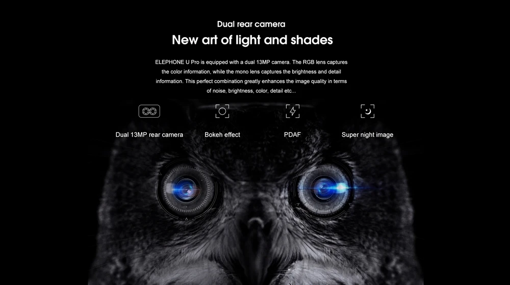 Elephone U Pro 5.99 Inch 6GB 128GBスマートフォンブルー