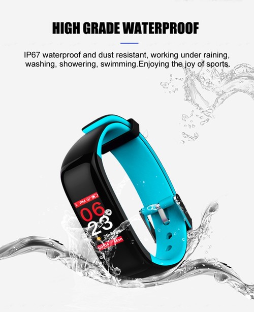 Makibes P1 Plus Smart Bracelet Blood Pressure Heart Rate Monitor IP67 Water Resistant Color Touch Display - Red