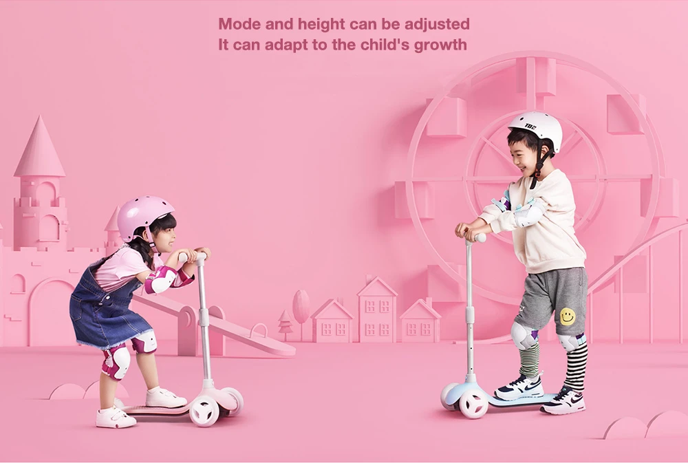 Xiaomi Mitu Kids 3 Wheels Scooter Multiple Security Protection Double Spring Gravity Steering System For Children 3 To 6 Years Old - Blue