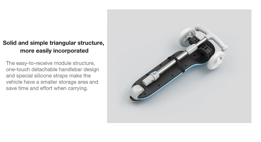 Xiaomi Mitu Kids 3 Wheels Scooter Multiple Security Protection Double Spring Gravity Steering System For Children 3 To 6 Years Old - Blue