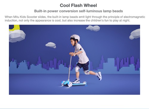 Xiaomi Mitu Kids Wheels Scooter Multiple Security Protection
