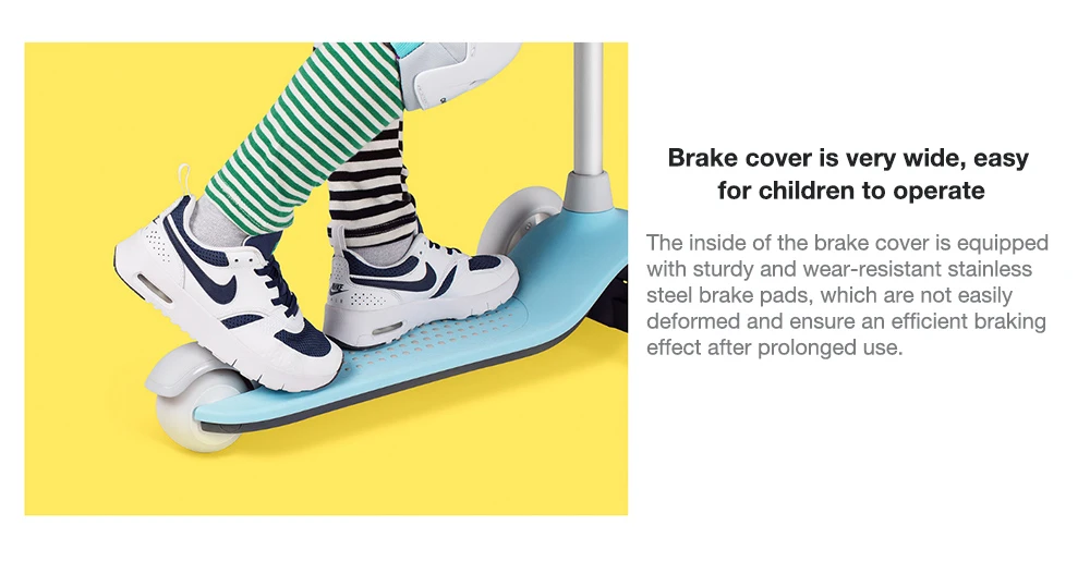 Xiaomi Mitu Kids 3 Wheels Scooter Multiple Security Protection Double Spring Gravity Steering System For Children 3 To 6 Years Old - Blue