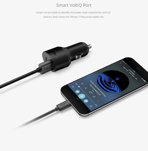 Tronsmart C2P 42W USB-C 2-Port Car Charger with Power Delivery for Google Pixel/Pixel XL/MacBoo/ iPad Pro