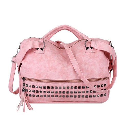 Fashion Tote Purse Satchel Bag PU Leather Bag Women's Crossbody Bag Handbag-Pink