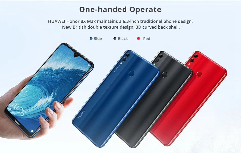 7.12インチ HUAWEI honor 8X MAX 64/4gb ブラック HUAWEI Honor 8X Max 7.12インチ 4GB 64GB スマートフォン ブラック