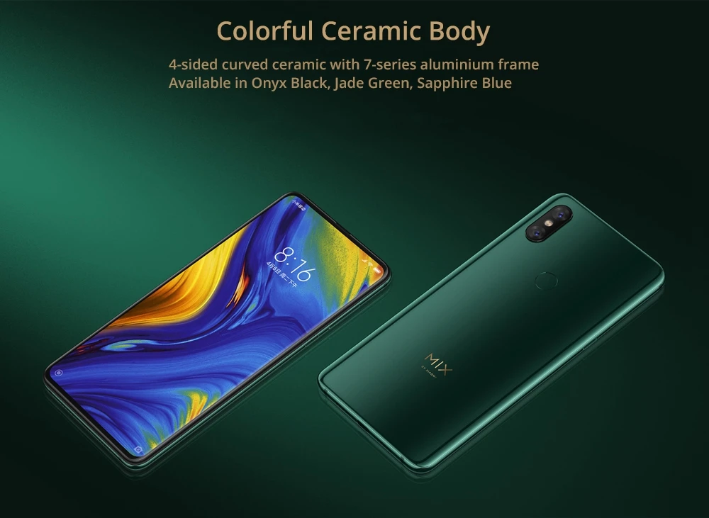 Xiaomi Mi Mix 3 6.39 インチ 8GB 128GB スマートフォンブラック