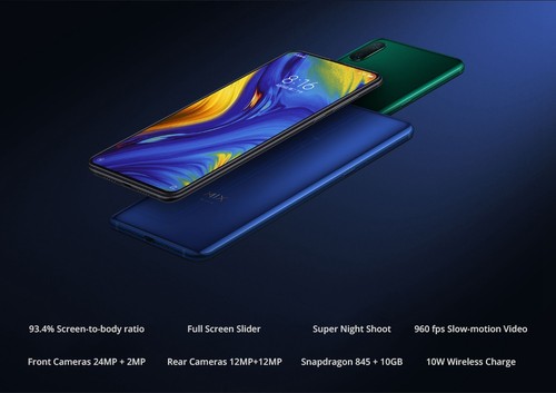 Xiaomi Mi Mix 3 6.39 Inch 4G LTE Smartphone Snapdragon 845 8GB 128GB 12.0MP+12.0MP Dual Rear Cameras MIUI 10 Ceramic Body NFC Wireless Charge - Black