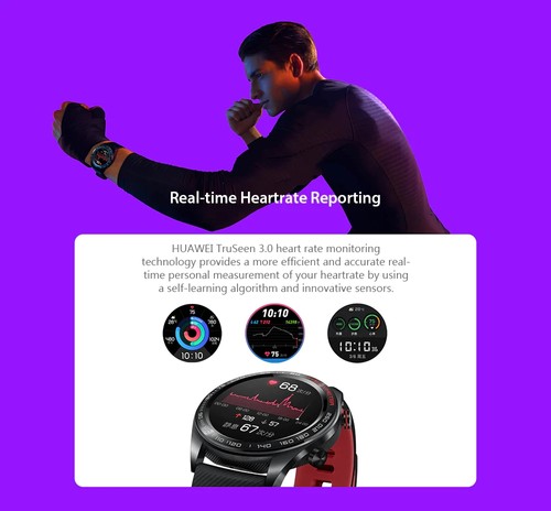 Huawei Honor Magic Smart Watch1.2 Inch AMOLED Color Screen Built-in GPS NFC Payment Heart Rate Monitor 5ATM Waterproof - Black