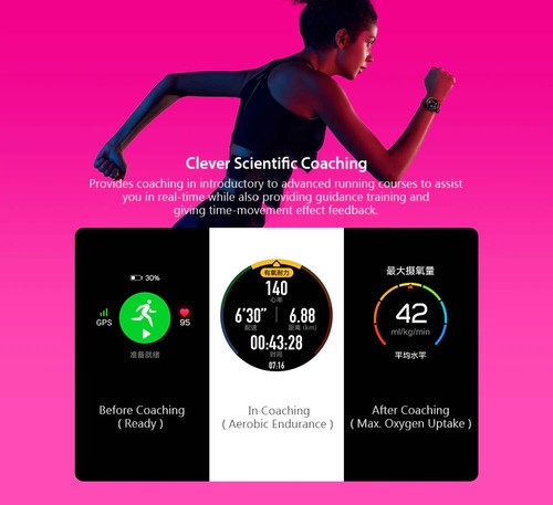 Huawei Honor Magic Smart Watch1.2 Inch AMOLED Color Screen Built-in GPS NFC Payment Heart Rate Monitor 5ATM Waterproof - Black