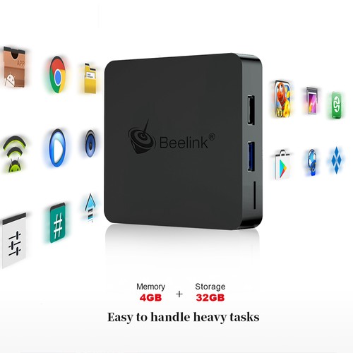 Beelink GT1 MINI Amlogic S905X2 Android 8.1 4GB DDR4 32GB eMMC 4K TV Box with Voice Remote Dual Band WiFi Gigabit LAN Bluetooth USB3.0