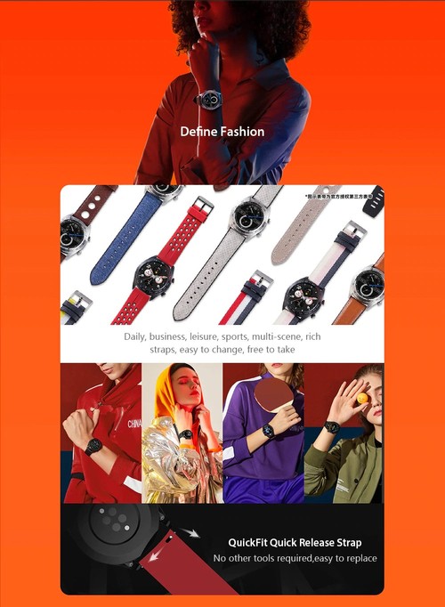 Huawei Honor Magic Smart Watch1.2 Inch AMOLED Color Screen Built-in GPS NFC Payment Heart Rate Monitor 5ATM Waterproof - Black