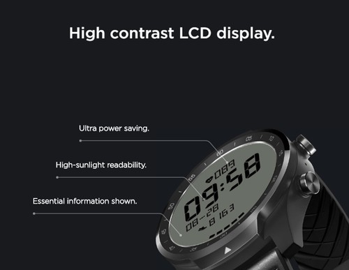 Ticwatch PRO Smart Watch 1.4 Inch OLED/LED Double Screens Heart Rate Monitor IP68 Built-in GPS Google Pay - Black