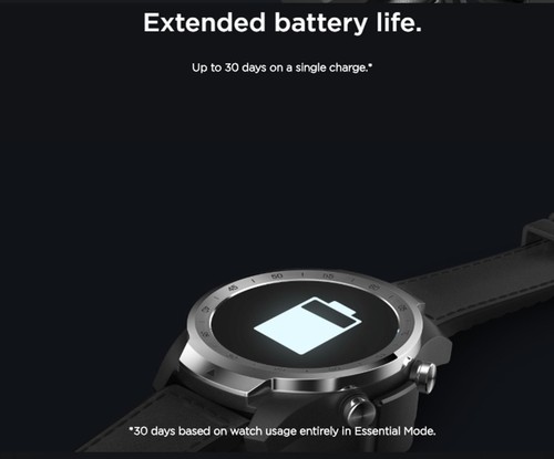 Ticwatch PRO Smart Watch 1.4 Inch OLED/LED Double Screens Heart Rate Monitor IP68 Built-in GPS Google Pay - Black