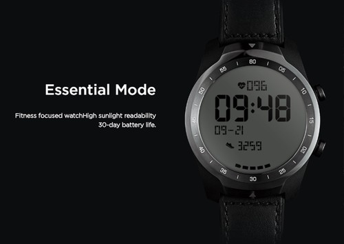 Ticwatch PRO Smart Watch 1.4 Inch OLED/LED Double Screens Heart Rate Monitor IP68 Built-in GPS Google Pay - Black