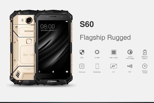 【SIMフリー】DOOGEE S60 シルバー SIMフリー】DOOGEE S60 シルバー タフネススマホに強い個性が