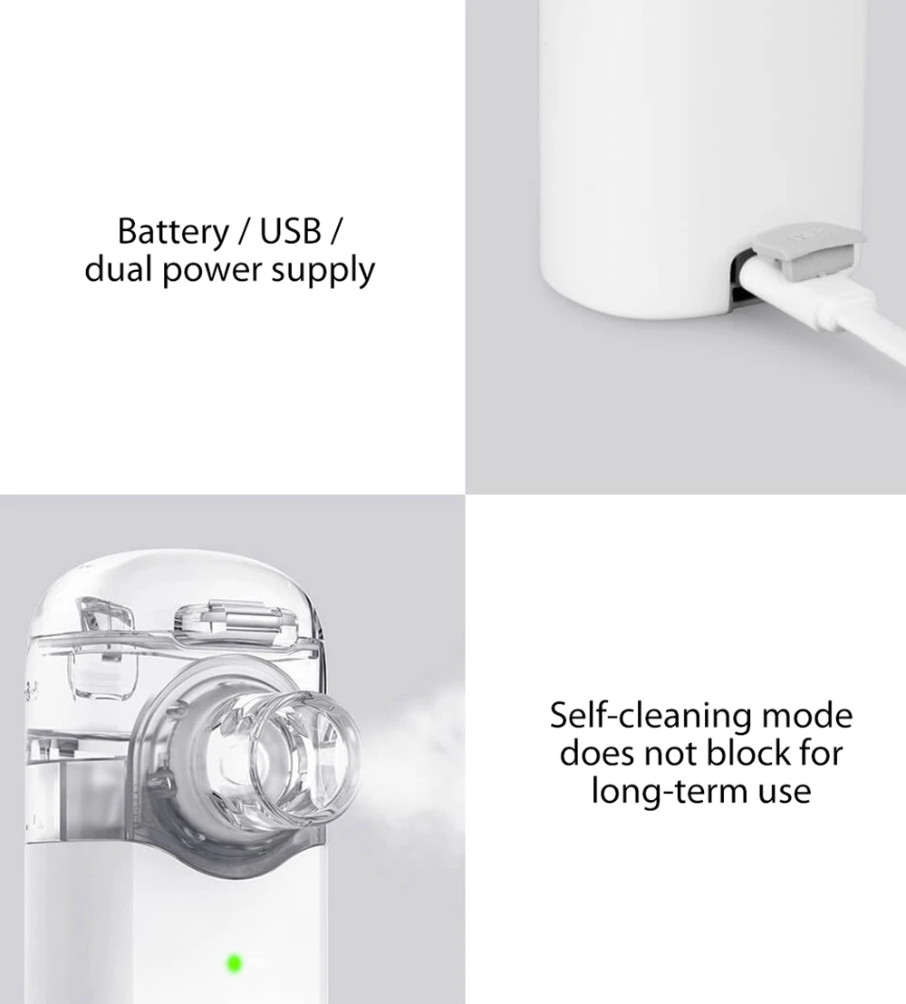 Xiaomi Andon VP-M3A Micro Mesh Nebulizer for Adult Children Healthcare Stable Nebulization Rate USB Charging - White