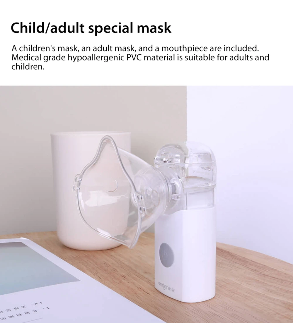 Xiaomi Andon VP-M3A Micro Mesh Nebulizer for Adult Children Healthcare Stable Nebulization Rate USB Charging - White