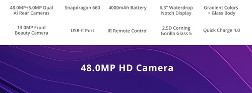 Xiaomi Redmi Note 7 6.3 Inch 4G LTE Smartphone Snapdragon 660 4GB 64GB 48.0MP+5.0MP Dual AI Cameras MIUI 9 Type-C Quick Charge IR Remote Control - Black