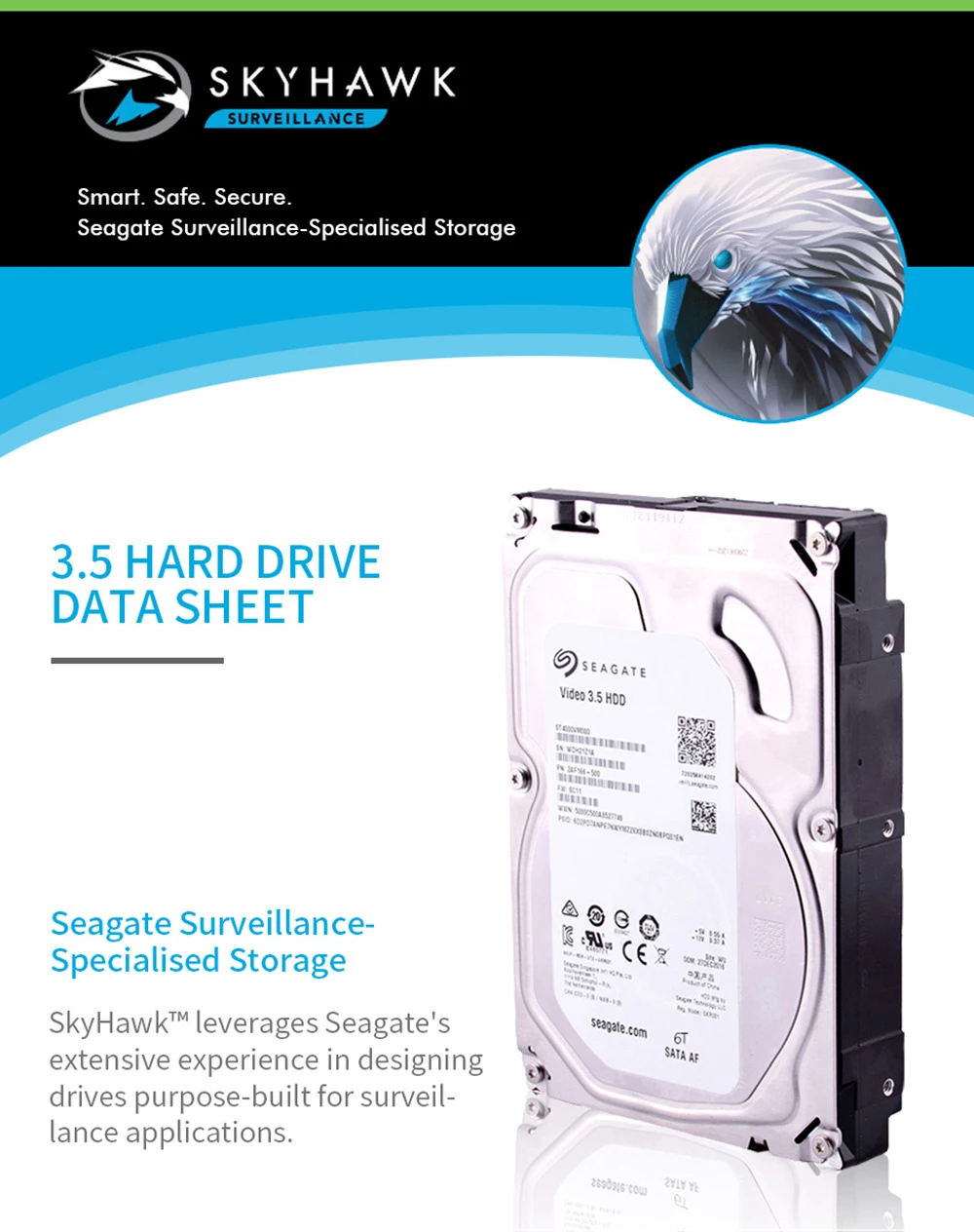 SEAGATE ST6000VX0003 HDD 6TB 7200rpm CMR方式 SKYHAWK 新品 未使用