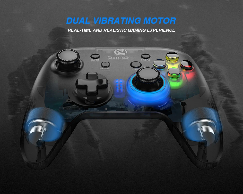 Gamesir T4W Wired Turbo Gamepad for Playstation PC Steam for Windows(7/8/10 ) Android TV BOX - Black