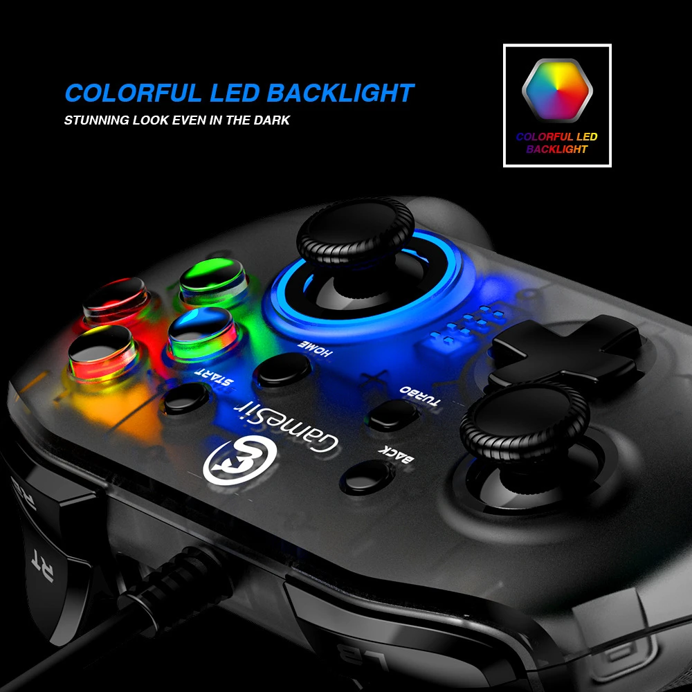 Gamesir T4W Wired Turbo Gamepad for Playstation PC Steam for Windows(7/8/10 ) Android TV BOX - Black