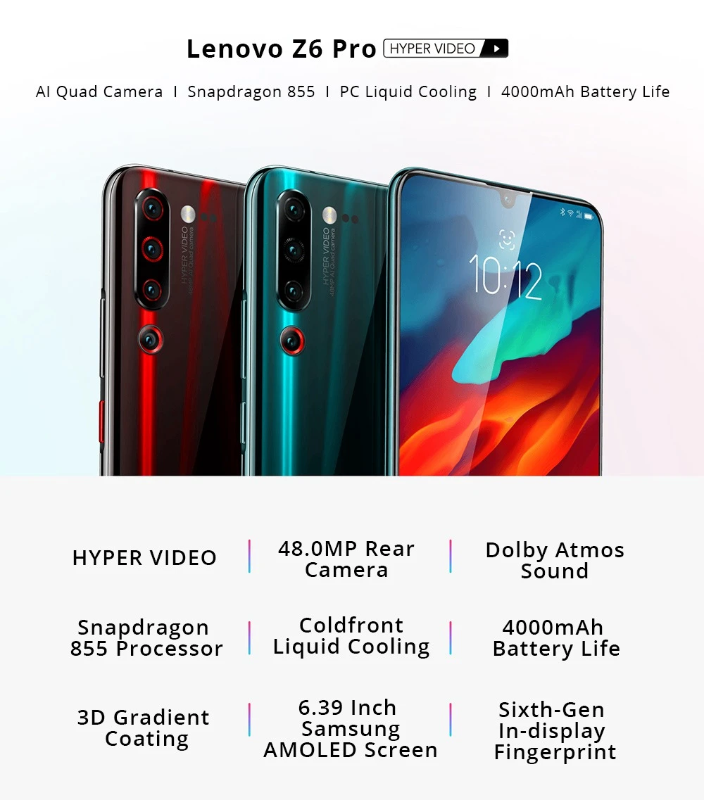 Lenovo - Lenovo z6 pro　ゲーミングスマホ Lenovo Z6 Pro with Snapdragon 855, up to 12GB RAM, quad rear