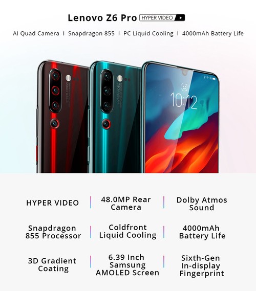 Lenovo Z6 Pro 6.39 Inch 12GB 512GB Smartphone Black