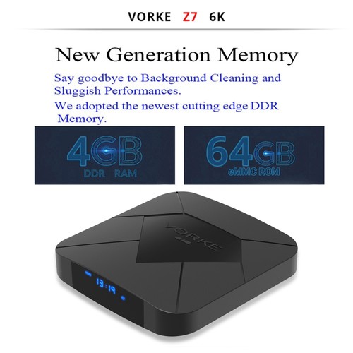 VORKE Z7 Allwinner H6 Android 9.0 4GB/64GB 6K TV Box WiFi LAN USB3.0