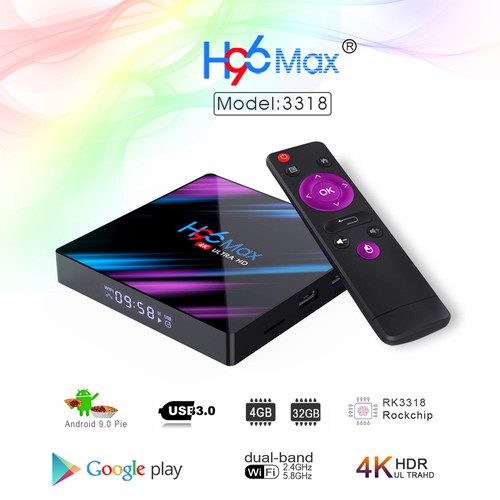 H96 MAX RK3318 Android 9.0 4GB/32GB 4K TV Box