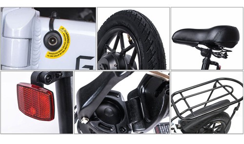 Samebike YINYU14 Folding Smart Bicycle Moped Electric Bike 250W Motor Max 30km/h 14 Inch Tire - White