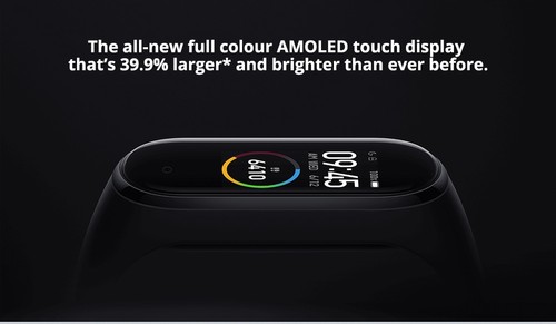 Xiaomi Mi Band 4 Smart Bracelet 0.95 Inch AMOLED Color Screen Built-in Multifunction Heart Rate Monitor 5ATM Water Resistant 20 Days Standby - Black
