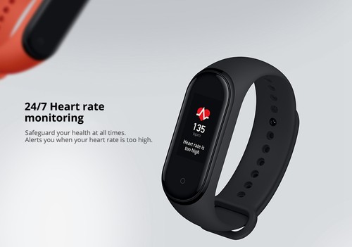 Xiaomi Mi Band 4 Smart Bracelet 0.95 Inch AMOLED Color Screen Built-in Multifunction Heart Rate Monitor 5ATM Water Resistant 20 Days Standby Global Version - Black