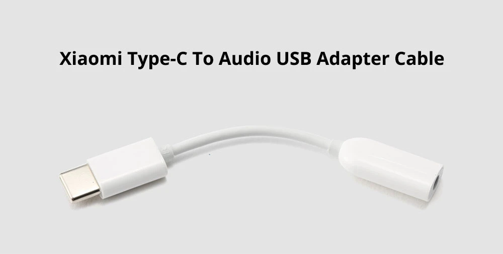 Original Xiaomi Type-C USB To 3.5mm Audio Adapter Cable - White