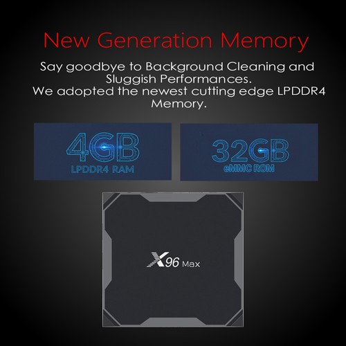 X96 MAX Amlogic S905X2 Android 8.1 KODI 18.0 4GB/32GB 4K TV Box with LED Display Dual Band WiFi Bluetooth Gigabit LAN USB3.0