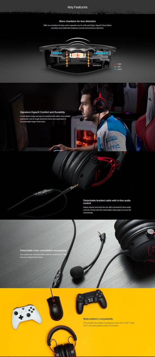 Kingston HyperX Cloud Alpha Gaming Headset Gold