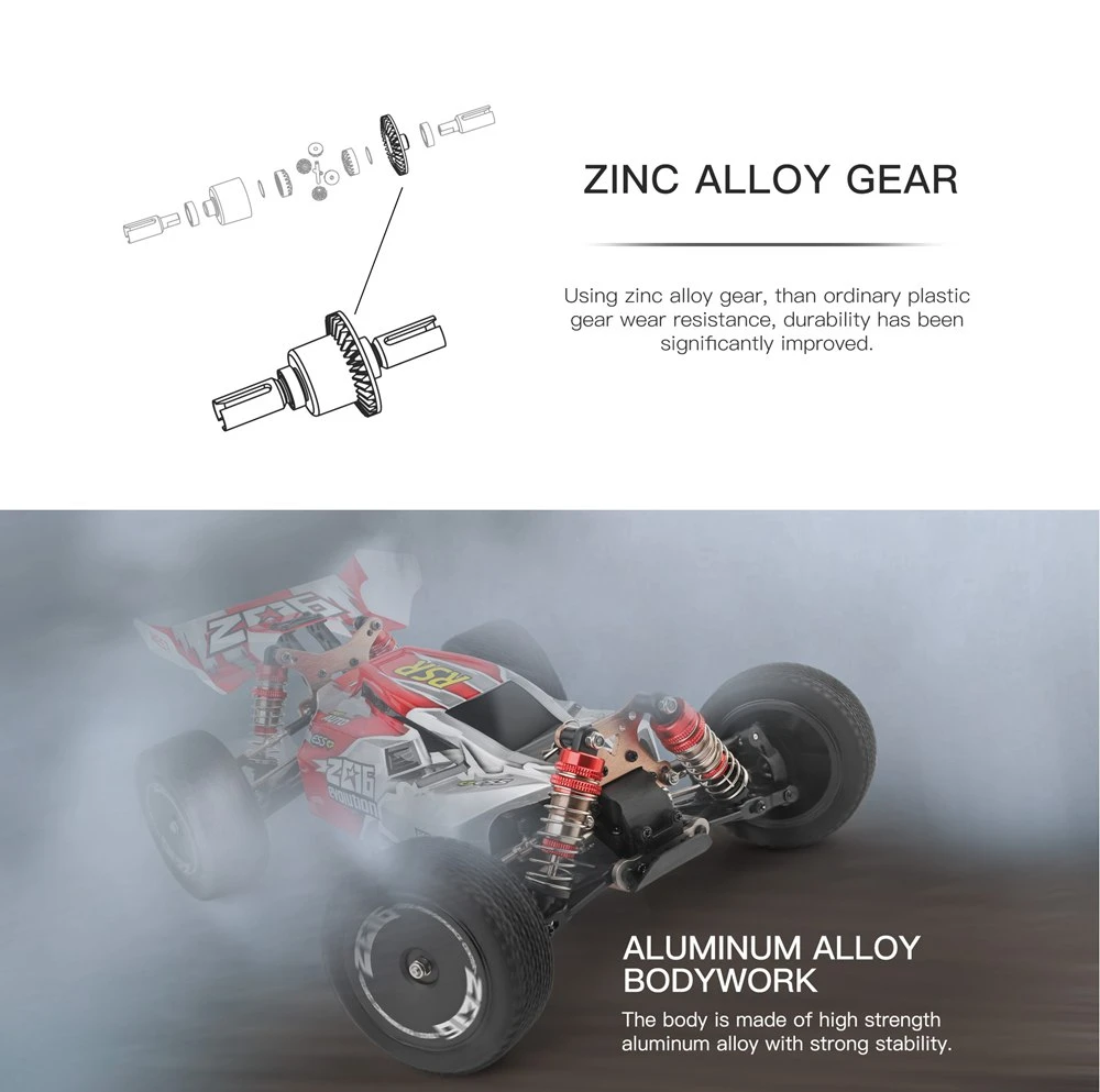Wltoys 144001 Driving 1/14 2.4G 4WD 60km/h Electric Brushed Off-Road Buggy RC Car RTR - Green