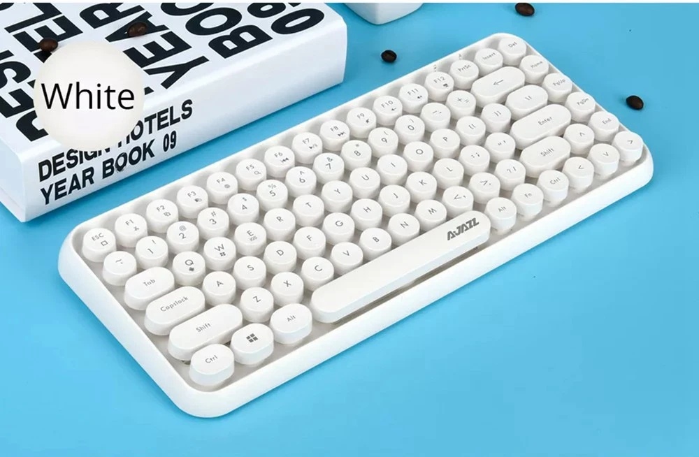 Ajazz 308i Bluetooth Wireless Keyboard 84 Classic Round Keys - Dazzle Colour