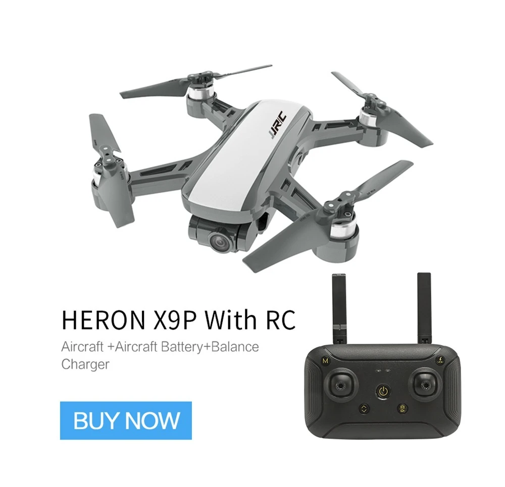 JJRC X9P Heron 4K RC Drone RTF Black Two Batteries with Bag