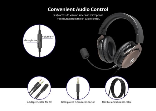 Tronsmart Sono Gaming Headset Headphones 3.5mm Interface with Mic for PC, Xbox One, PS4, Switch and Mobile Devices