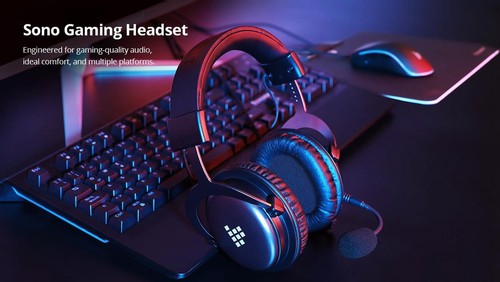Tronsmart Sono Gaming Headset Headphones 3.5mm Interface with Mic for PC, Xbox One, PS4, Switch and Mobile Devices