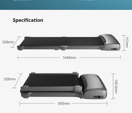 WalkingPad C1 Fitness Walking Machine Foldable Electric Gym Equipment App Control - Gray