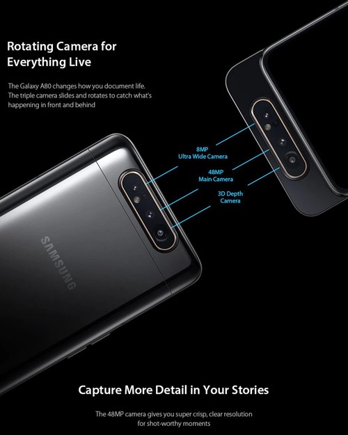 Samsung Mobile Galaxy A80 Camera Smartphone Samsung A80 Camera
