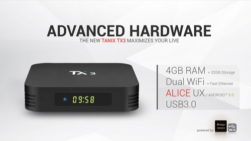 TANIX TX3 Amlogic S905x3 8K Video Decode Android 9.30 TV Box 4GB/64GB Spdif Bluetooth 2.4G+5.8G WiFi LAN USB3.0 Youtube Netflix Google Play