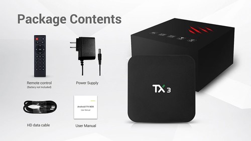 TANIX TX3 Amlogic S905x3 8K Video Decode Android 9.30 TV Box 4GB/64GB Spdif Bluetooth 2.4G+5.8G WiFi LAN USB3.0 Youtube Netflix Google Play