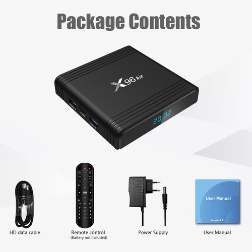 X96 Air Amlogic S905x3 8K Video Decode TV Box 4GB/32GB 2.4G+5.8G WiFi Bluetooth 100Mbps LAN USB3.0