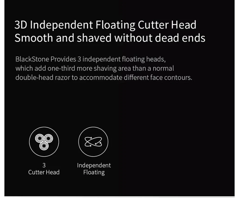 Xiaomi Enchen BlackStone 3D Smart Floating Blade Head Electric Shaver Waterproof USB Charging For Men - Black