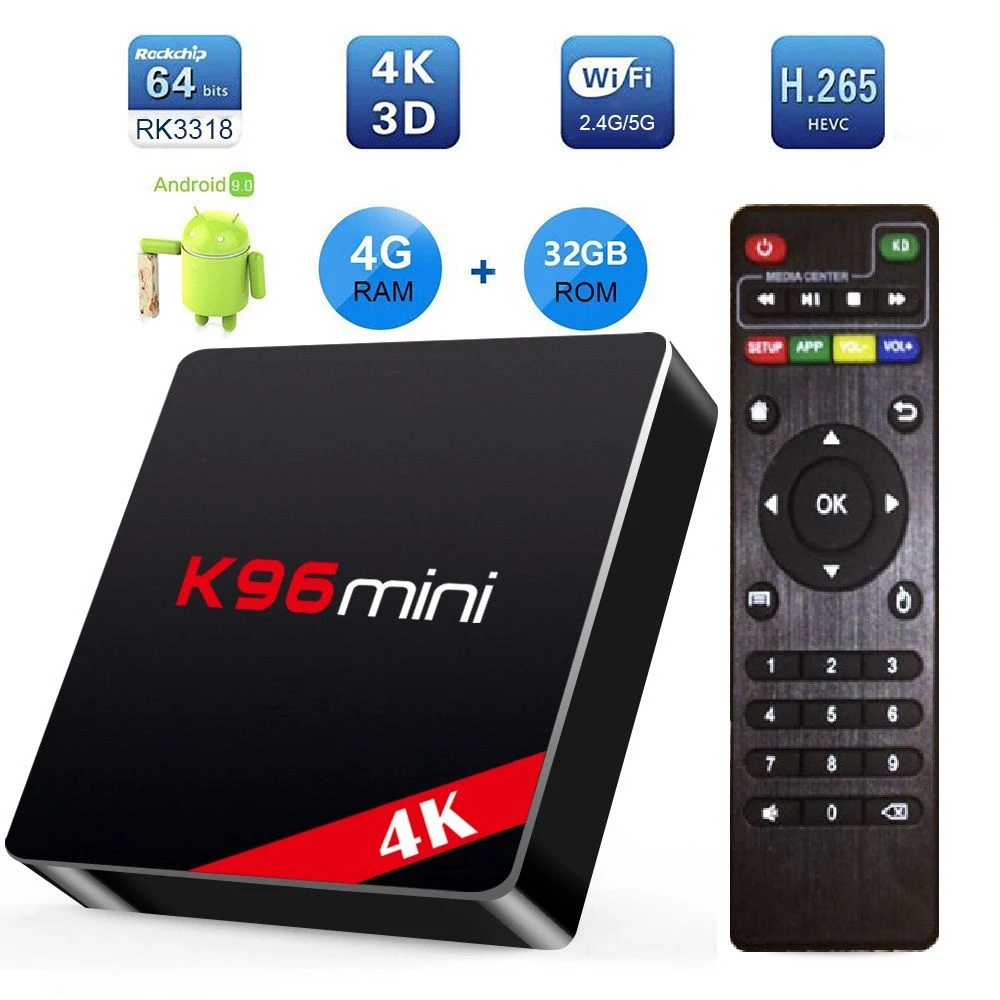 Convient pour Boîtier Smart TV K96 Mini RK3318 Android 9.0 4 go/64